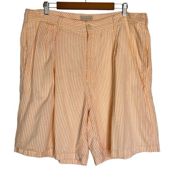 Men’s Shorts Size 38 Cotton Orange Pleated James Tattersall - Picture 1 of 16